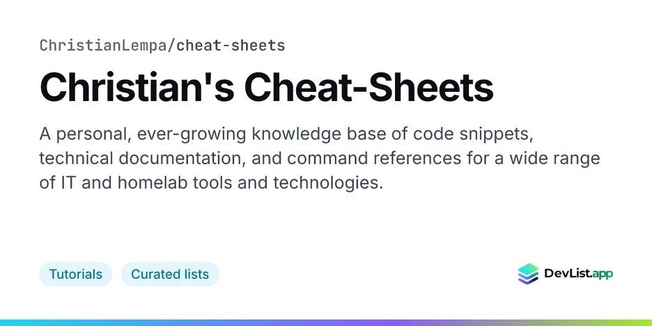 Christian's Cheat-Sheets