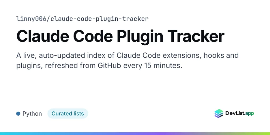 Claude Code Plugin Tracker