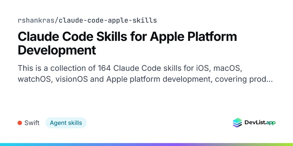 Claude Code Skills for Apple Platform Development