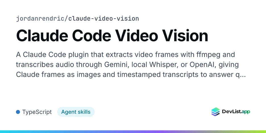 Claude Code Video Vision