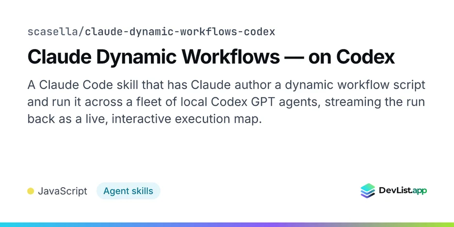 Claude Dynamic Workflows — on Codex