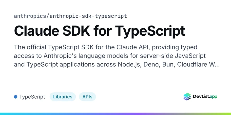 Claude SDK for TypeScript