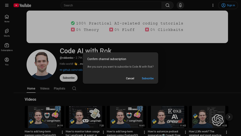 Code from YouTube channel Code AI with Rok