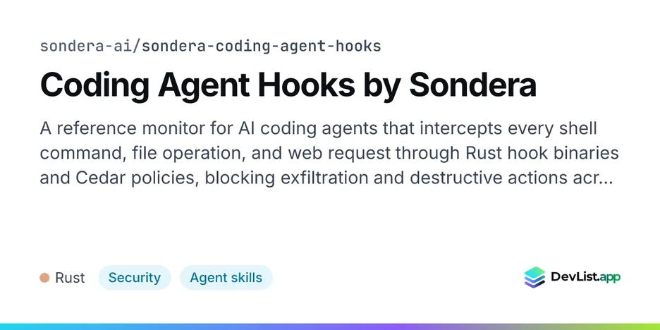 Coding Agent Hooks by Sondera