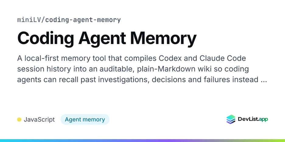 Coding Agent Memory