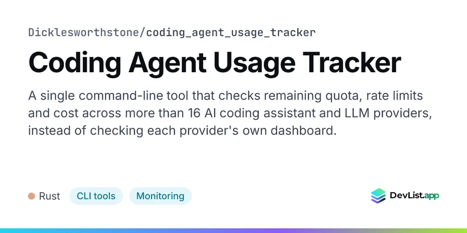 Coding Agent Usage Tracker