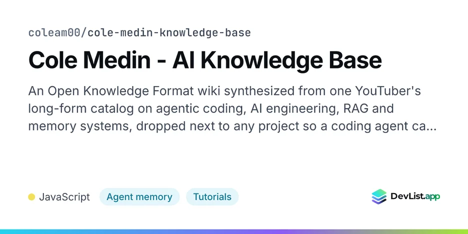 Cole Medin - AI Knowledge Base