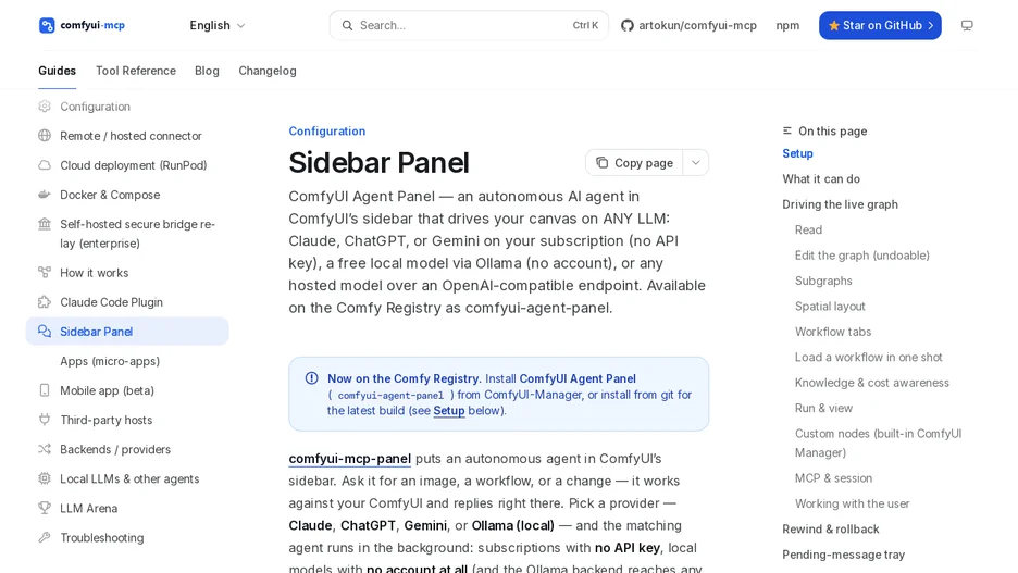 ComfyUI Agent Panel