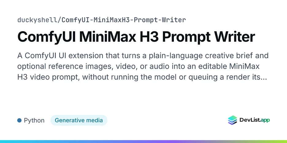 ComfyUI MiniMax H3 Prompt Writer