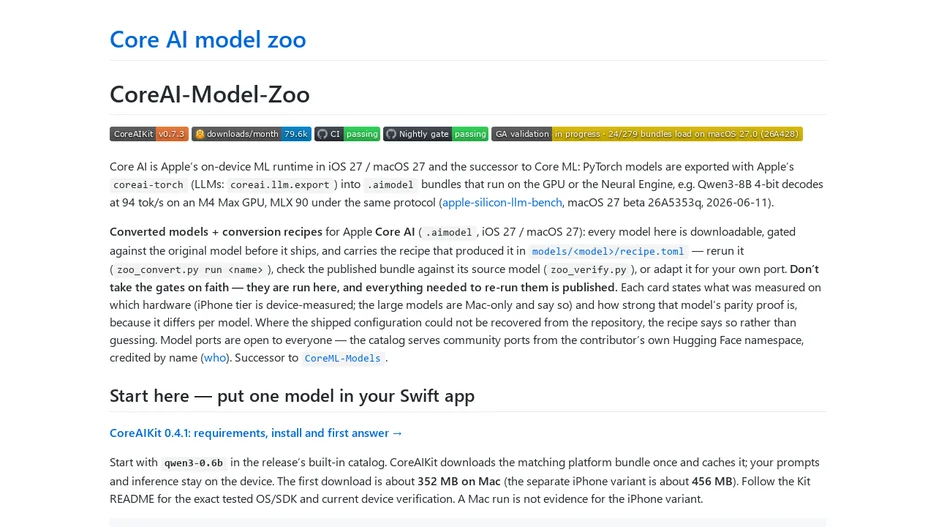 CoreAI-Model-Zoo