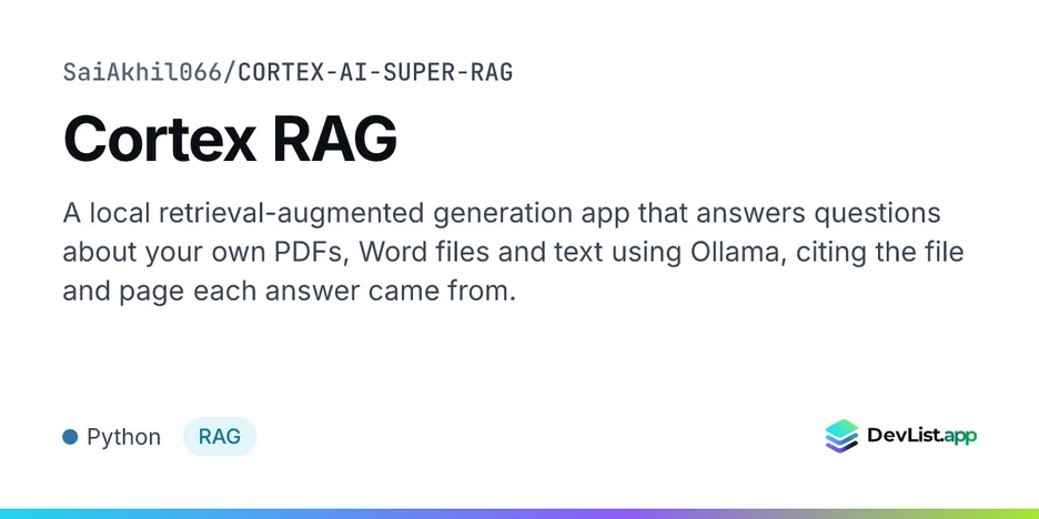 Cortex RAG