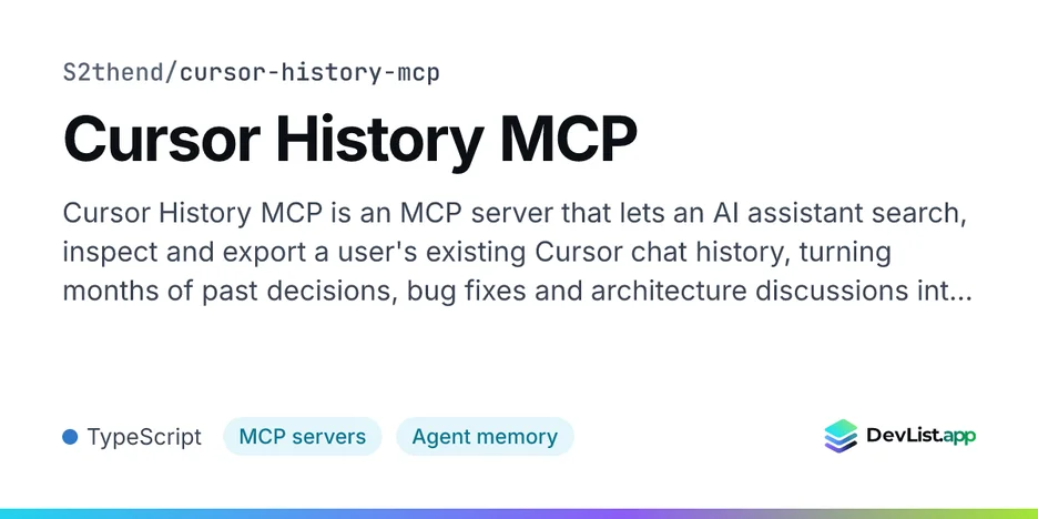 Cursor History MCP