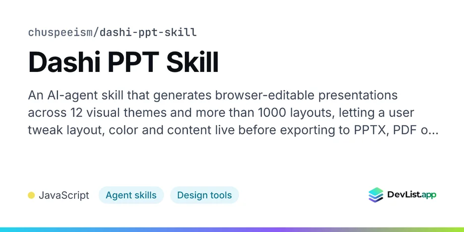 Dashi PPT Skill