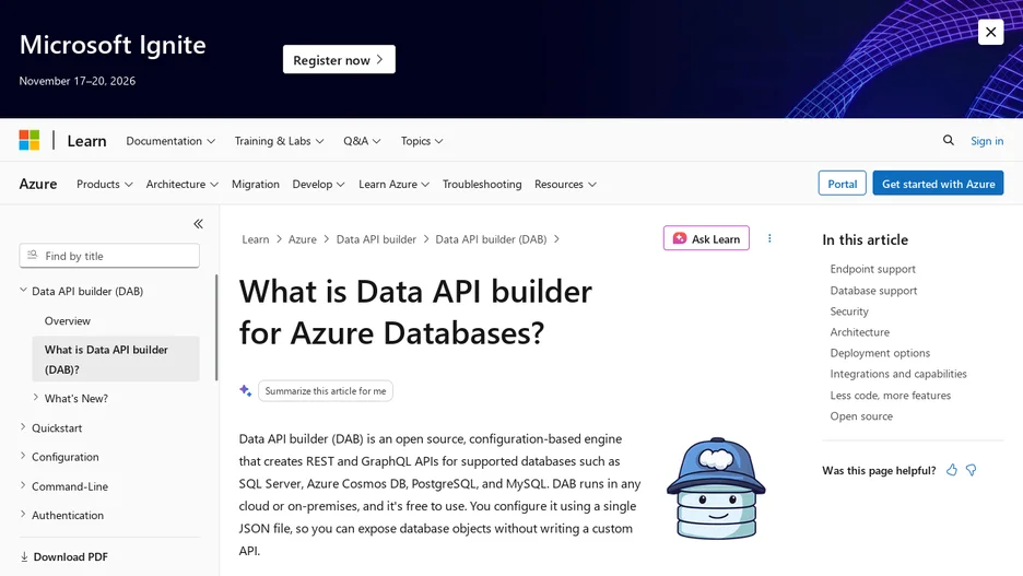 Data API builder