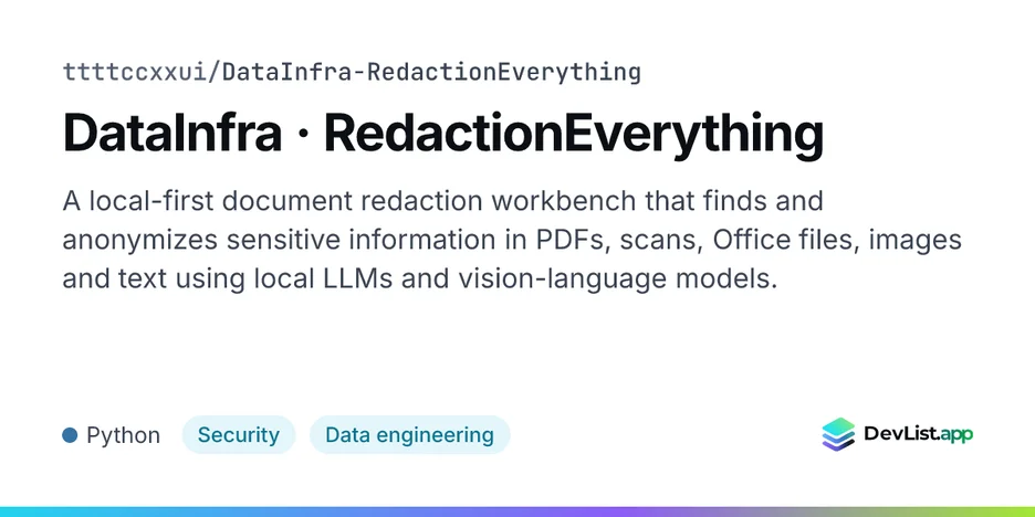 DataInfra · RedactionEverything