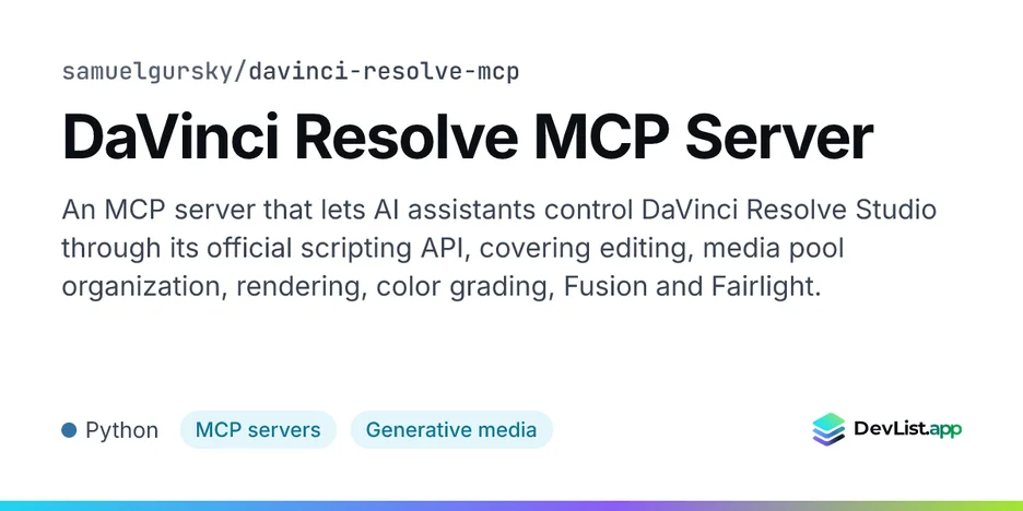 DaVinci Resolve MCP Server