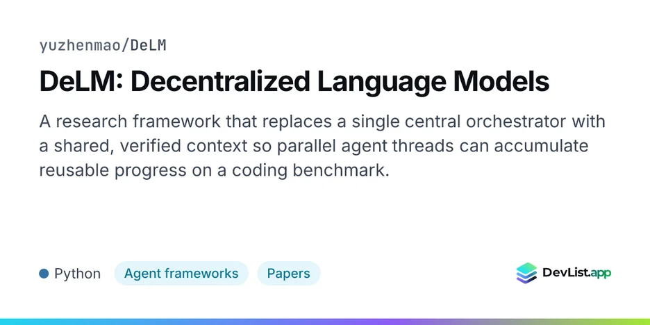 DeLM: Decentralized Language Models