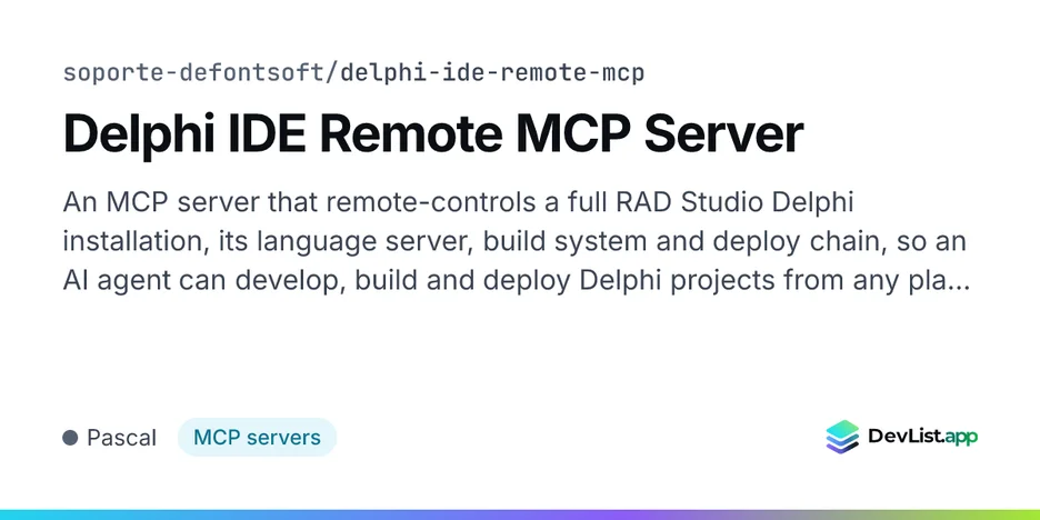 Delphi IDE Remote MCP Server