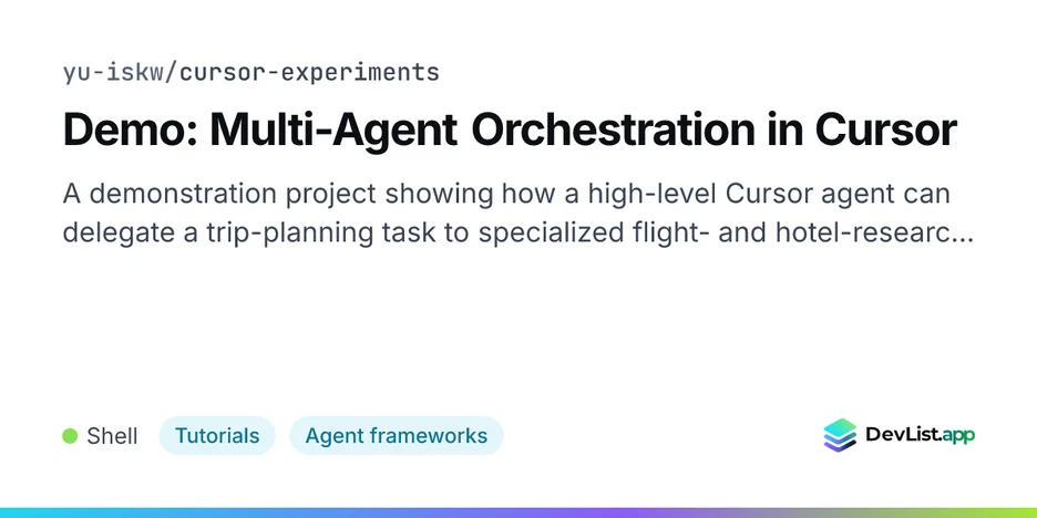 Demo: Multi-Agent Orchestration in Cursor
