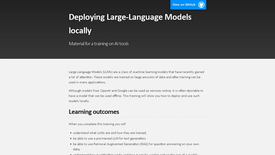 Deploying LLMs locally