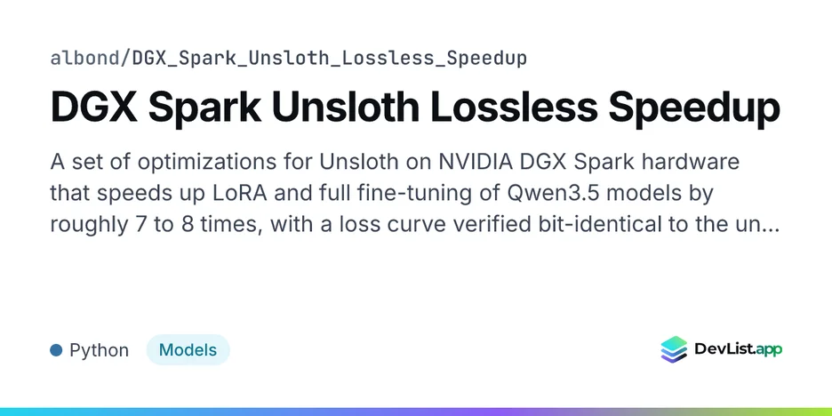 DGX Spark Unsloth Lossless Speedup