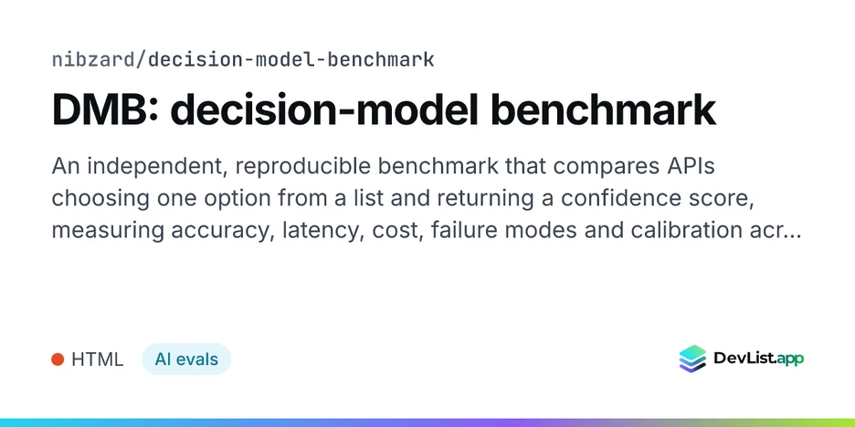 DMB: decision-model benchmark