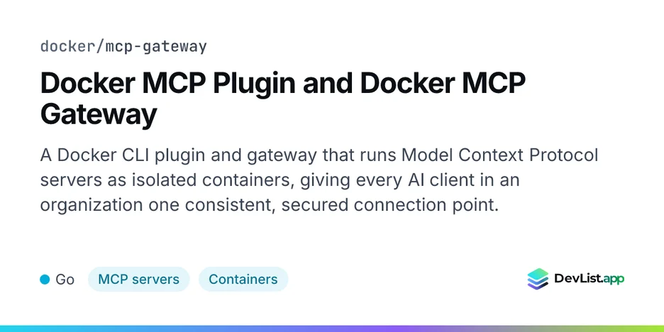 Docker MCP Plugin and Docker MCP Gateway