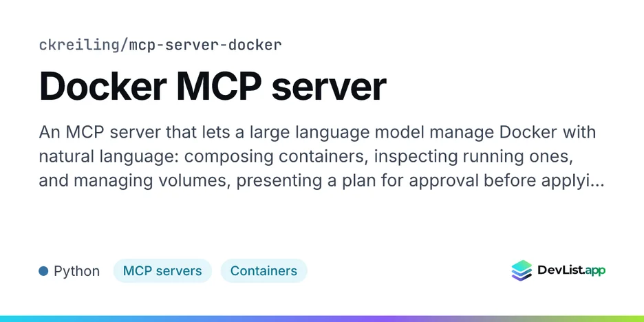Docker MCP server