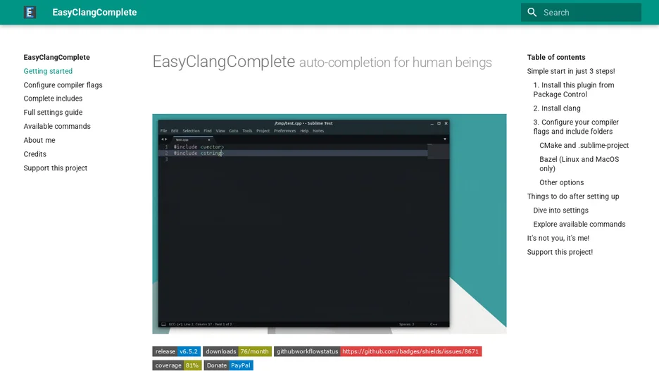 EasyClangComplete