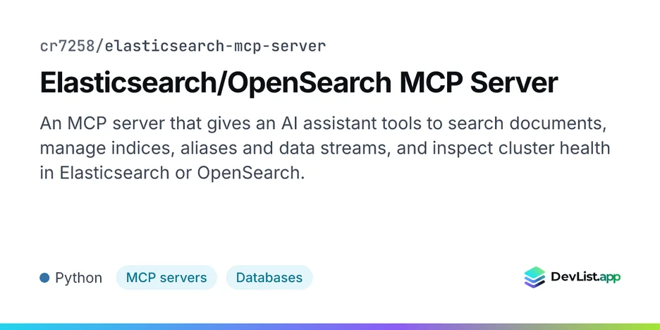 Elasticsearch/OpenSearch MCP Server