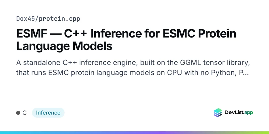 ESMF — C++ Inference for ESMC Protein Language Models