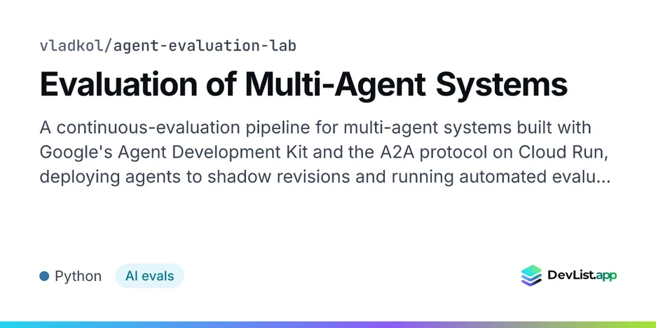 Evaluation of Multi-Agent Systems
