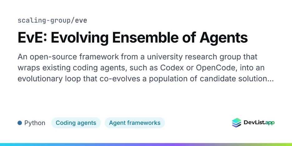 EvE: Evolving Ensemble of Agents
