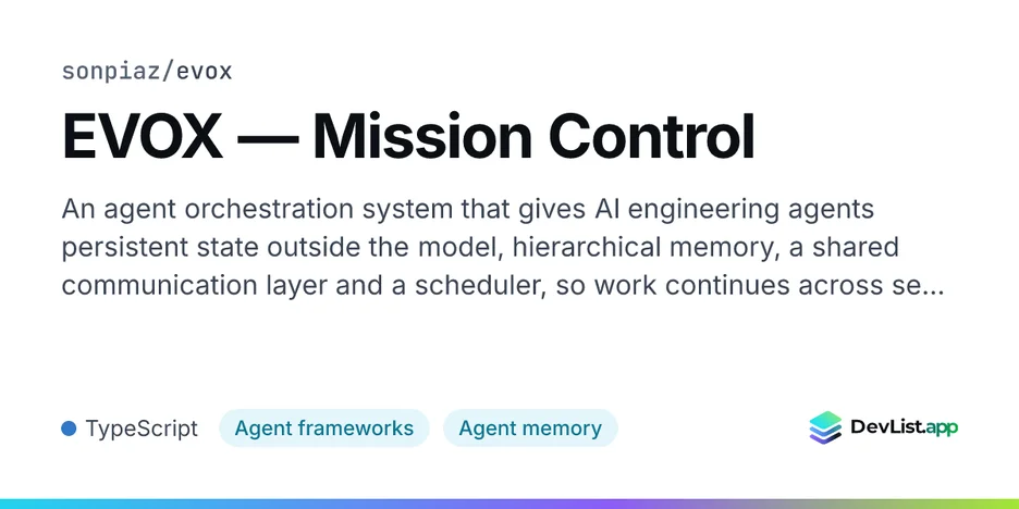 EVOX — Mission Control