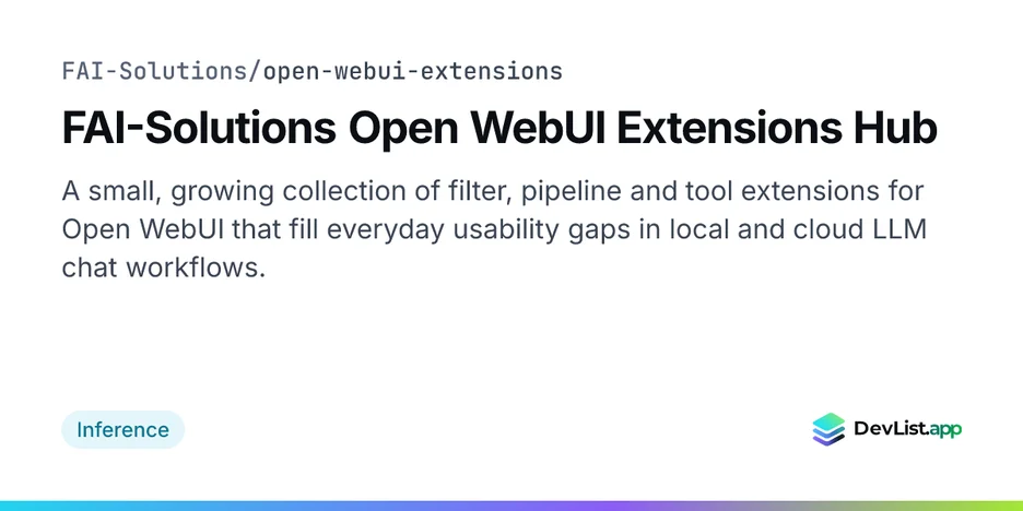 FAI-Solutions Open WebUI Extensions Hub