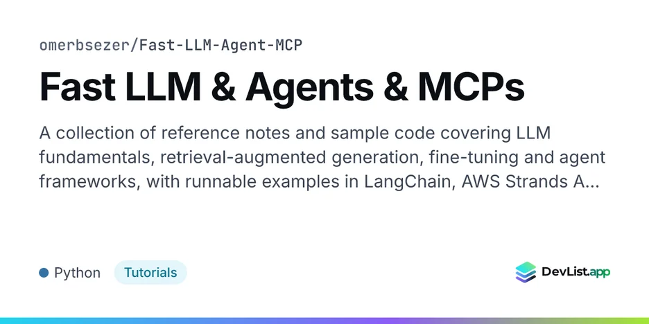 Fast LLM & Agents & MCPs