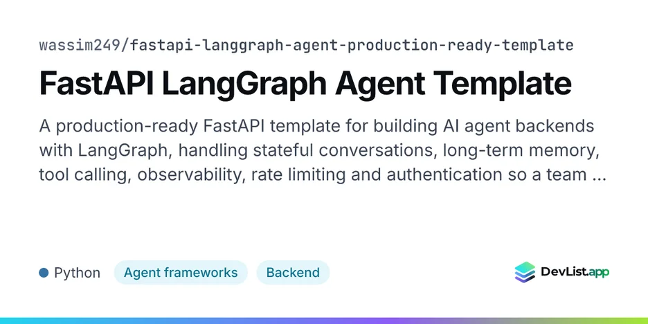 FastAPI LangGraph Agent Template