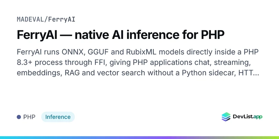FerryAI — native AI inference for PHP