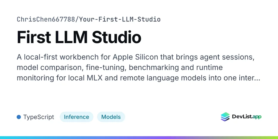 First LLM Studio