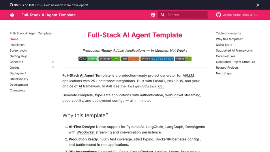 Full-Stack AI Agent Template