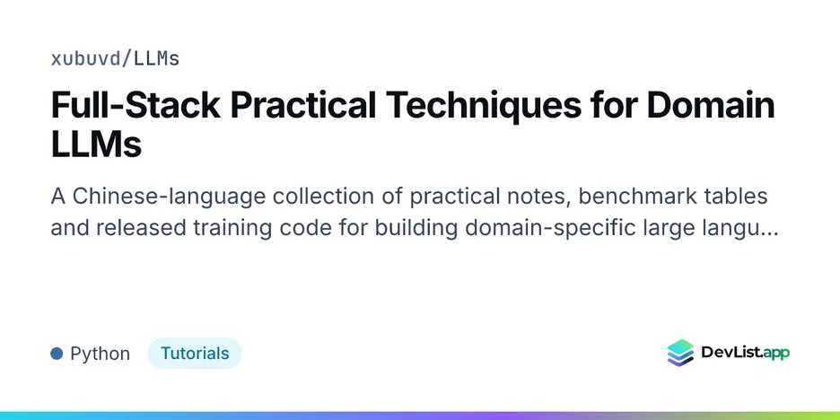 Full-Stack Practical Techniques for Domain LLMs