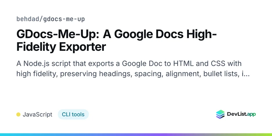 GDocs-Me-Up: A Google Docs High-Fidelity Exporter