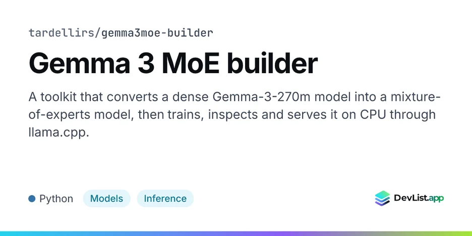 Gemma 3 MoE builder