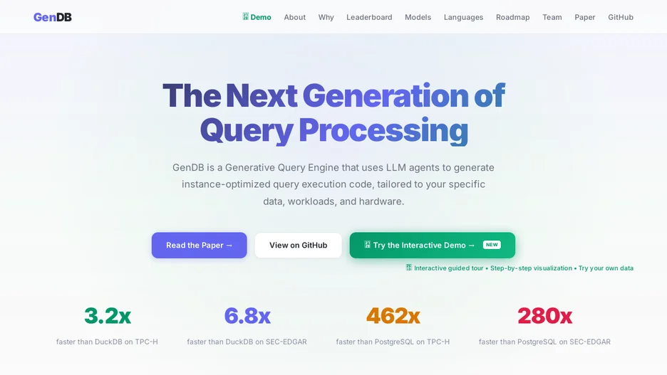 GenDB: An LLM-Powered Generative Query Engine