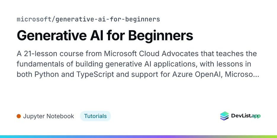 Generative AI for Beginners