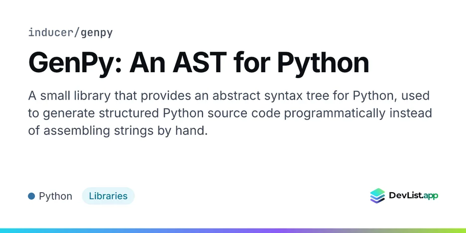 GenPy: An AST for Python