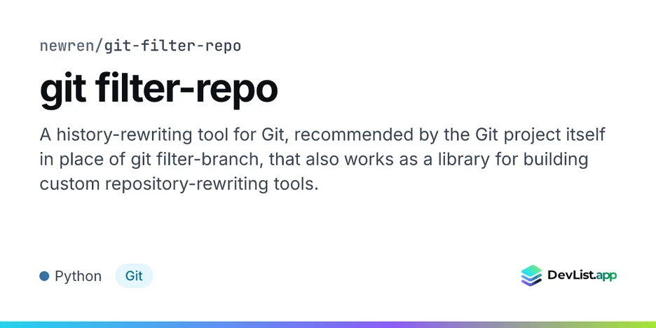 git filter-repo