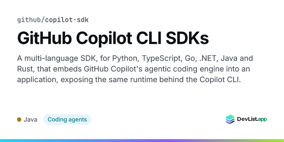 GitHub Copilot CLI SDKs