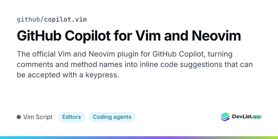 GitHub Copilot for Vim and Neovim