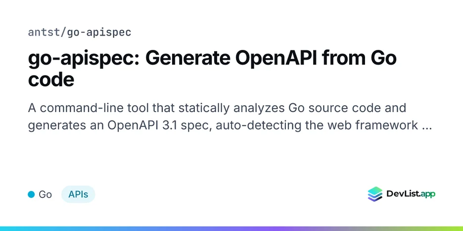 go-apispec: Generate OpenAPI from Go code